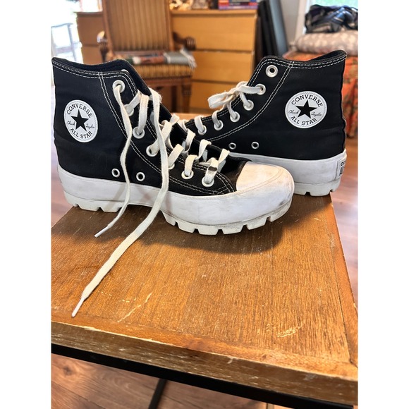 Converse Chuck Taylor All Star Lugged High Top  Black White Womens size 6 - Picture 6 of 6